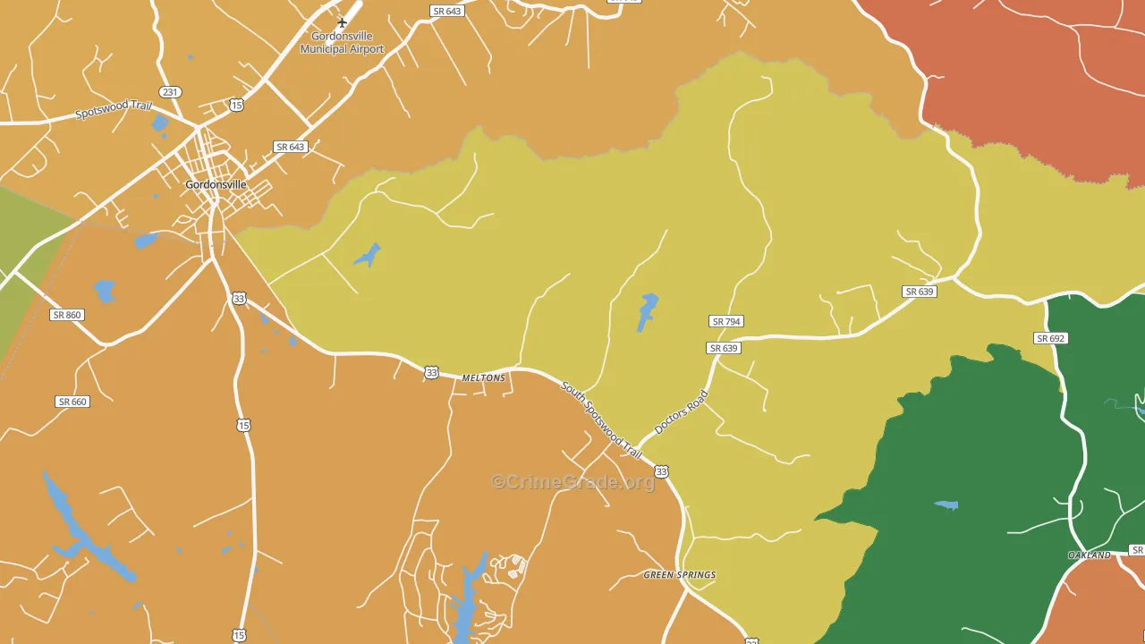 Melton, VA Map of Assault Rates