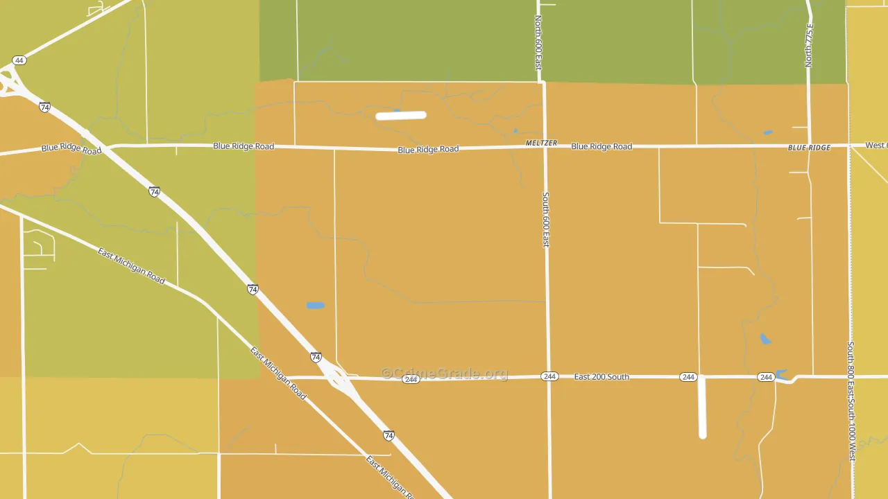 Meltzer, IN Map of Assault Rates