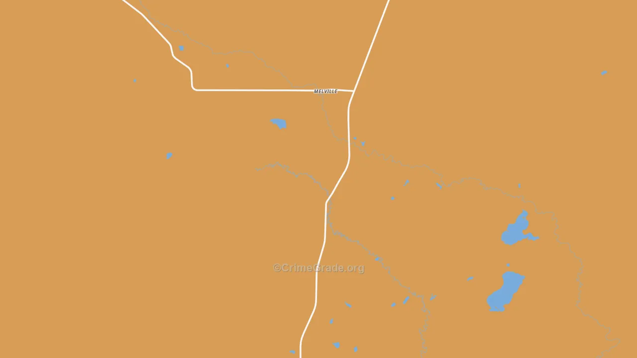 Melville, MT Map of Assault Rates