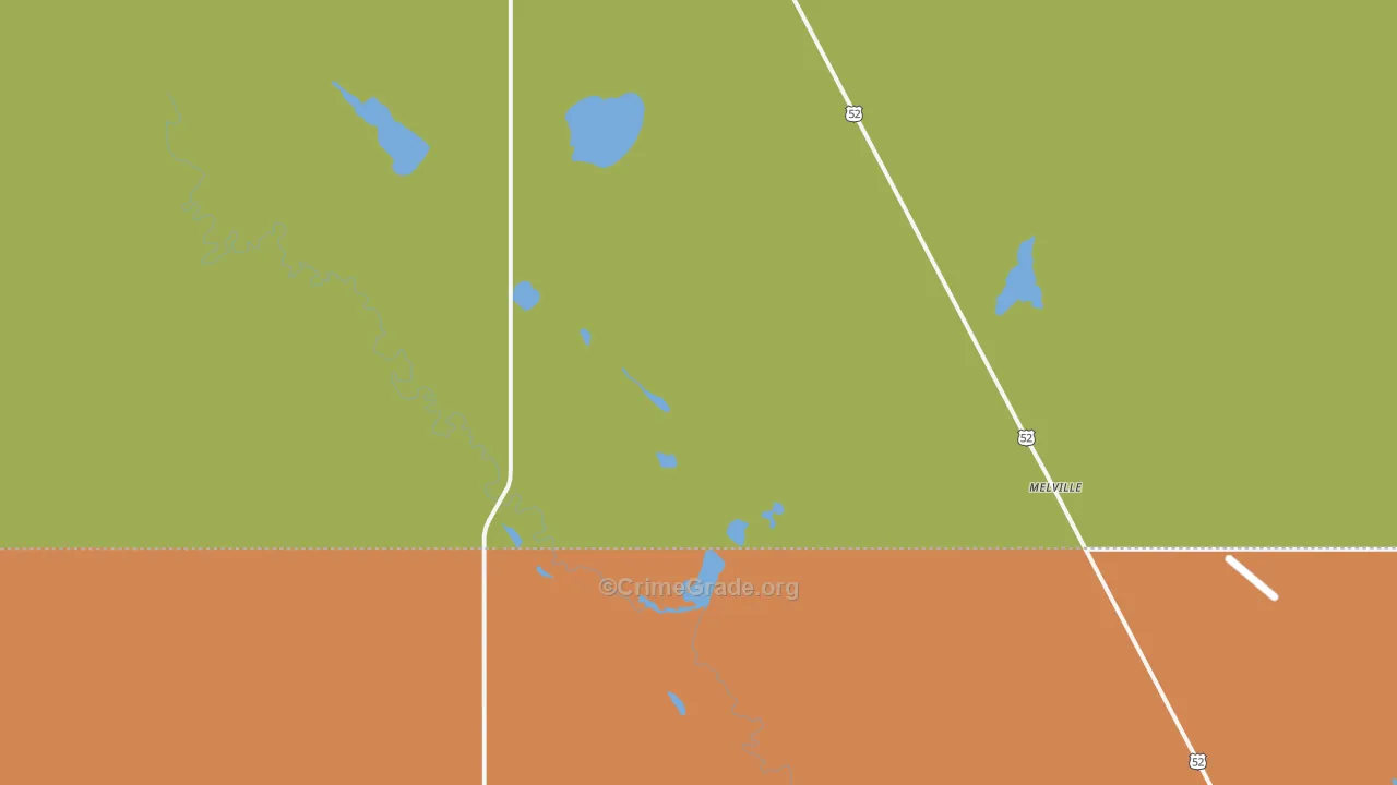 Melville, ND Map of Assault Rates