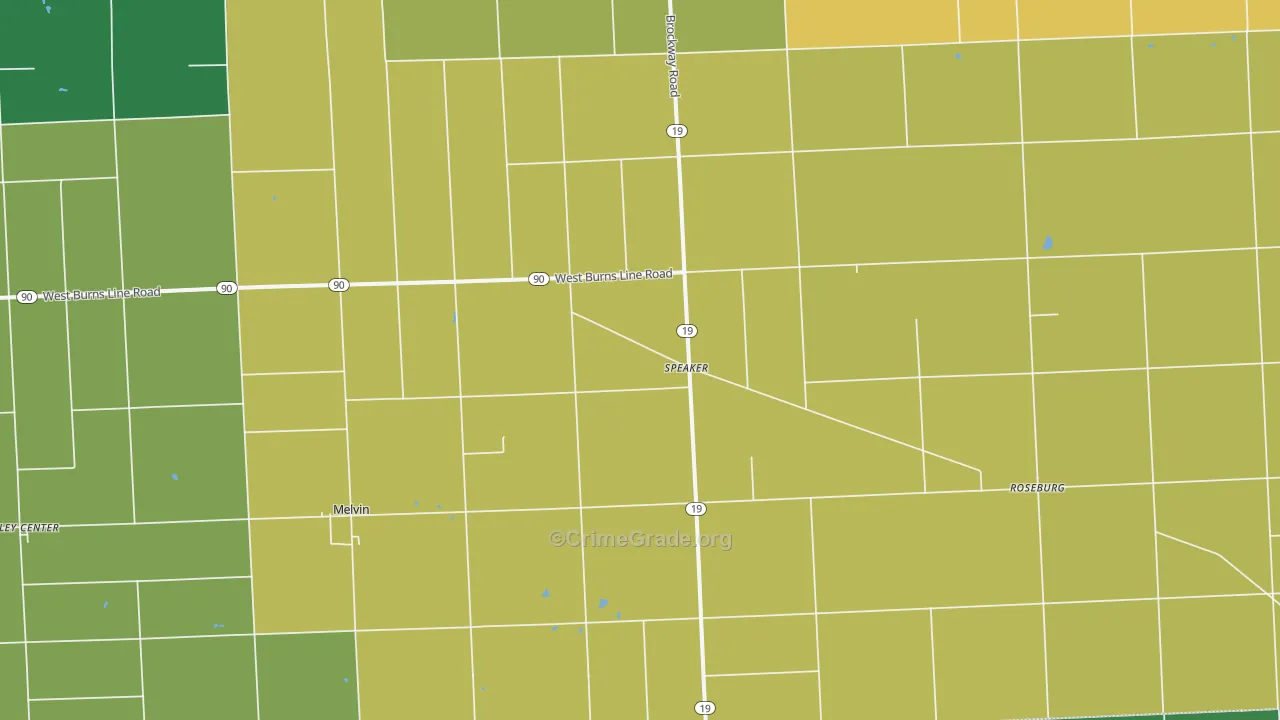 Melvin, MI Map of Assault Rates