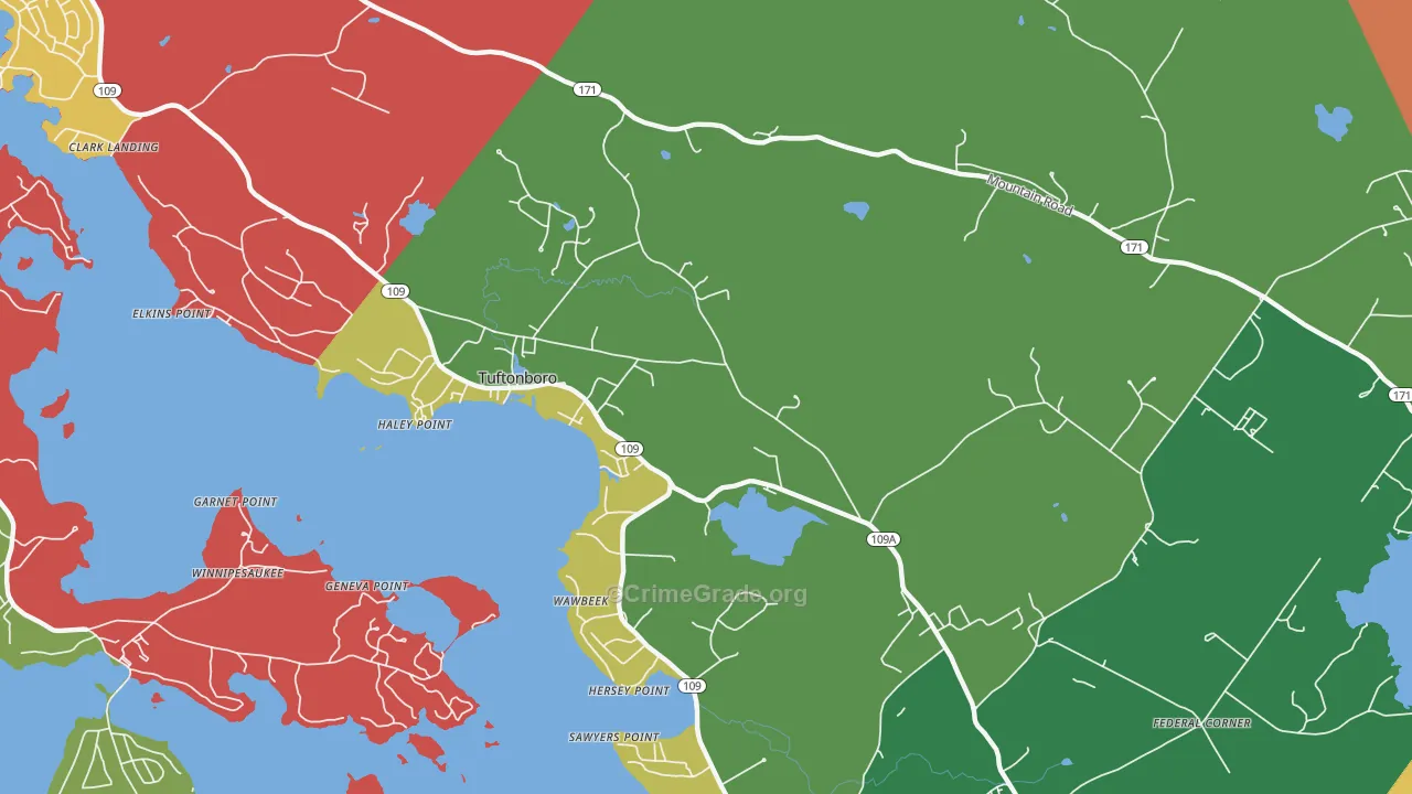 Melvin Village, NH Map of Assault Rates