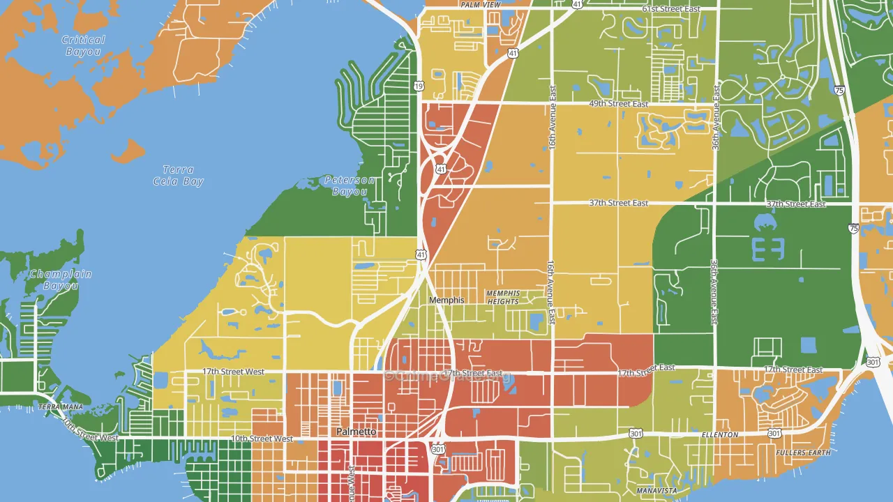 Memphis, FL Map of Assault Rates