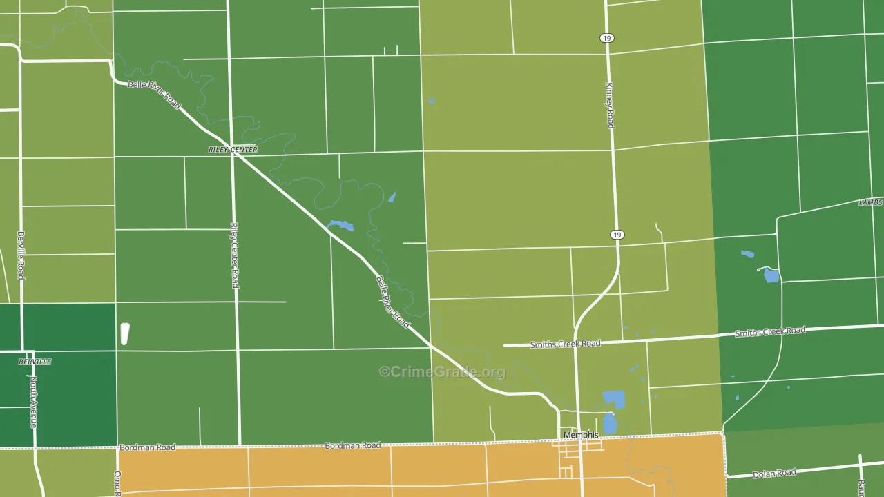 Memphis, MI Map of Assault Rates