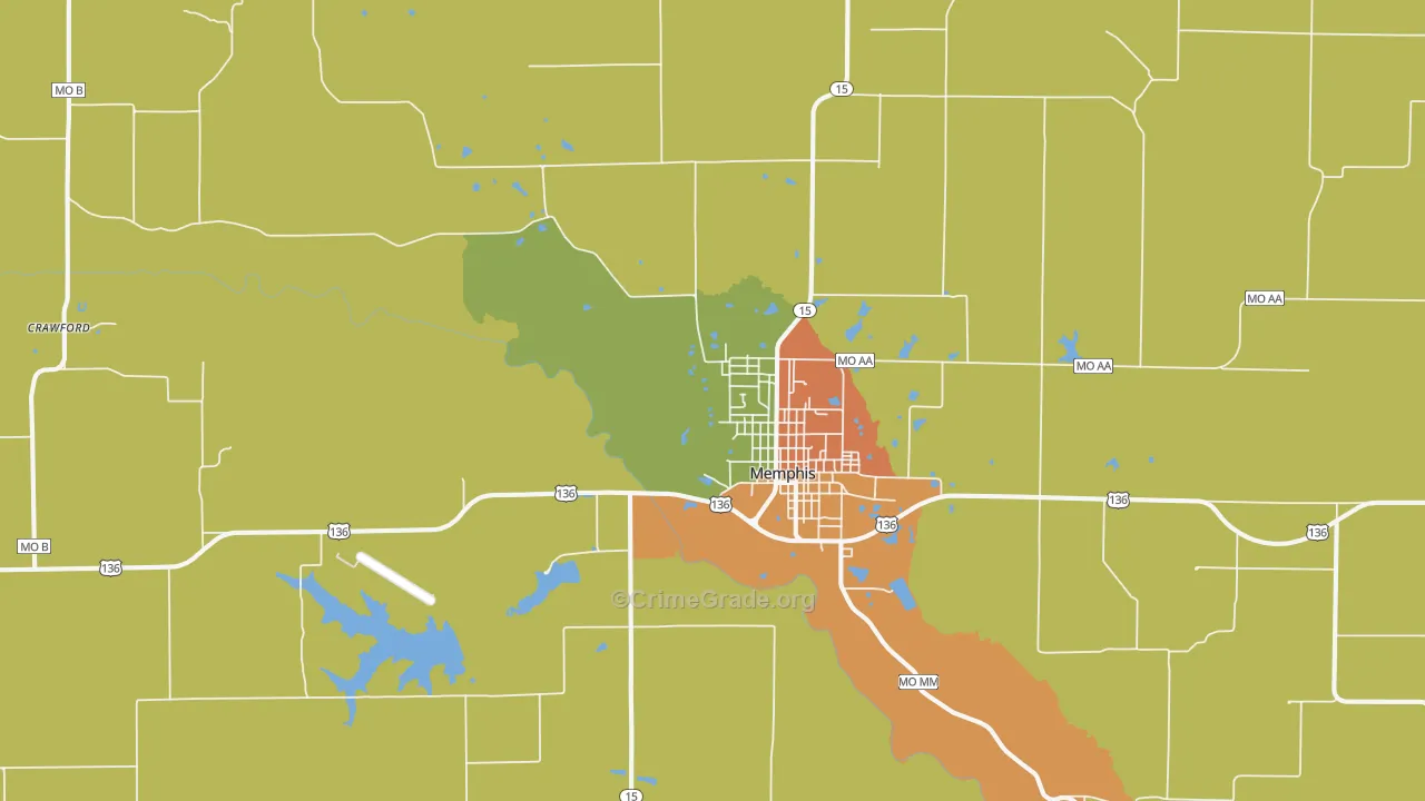 Memphis, MO Map of Assault Rates