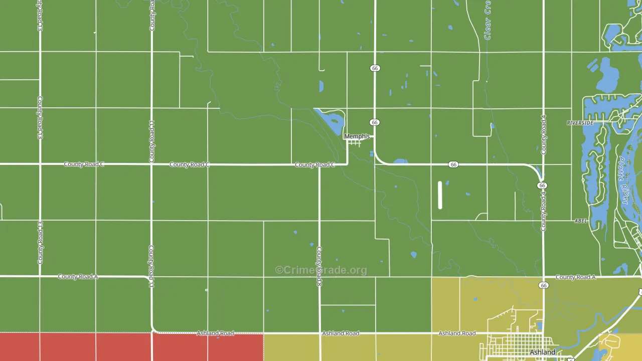Memphis, NE Map of Assault Rates