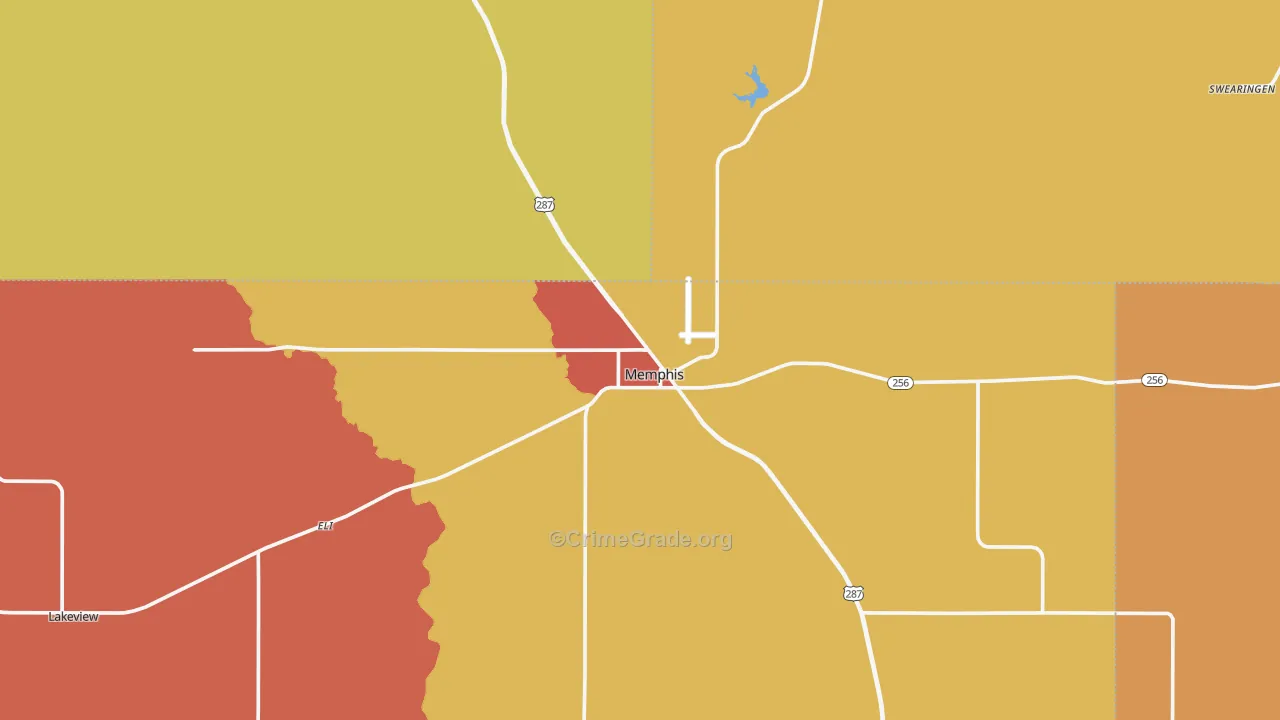 Memphis, TX Map of Assault Rates
