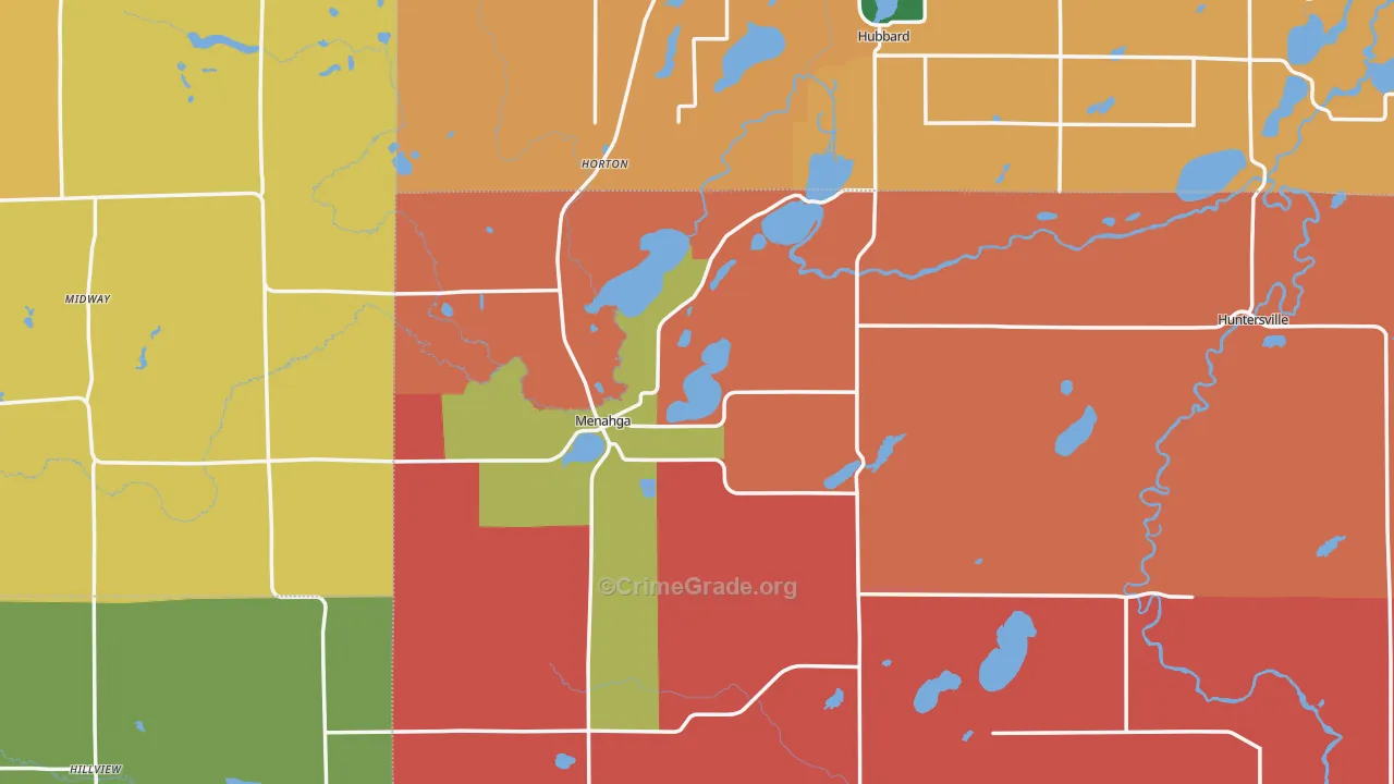 Menahga, MN Map of Assault Rates
