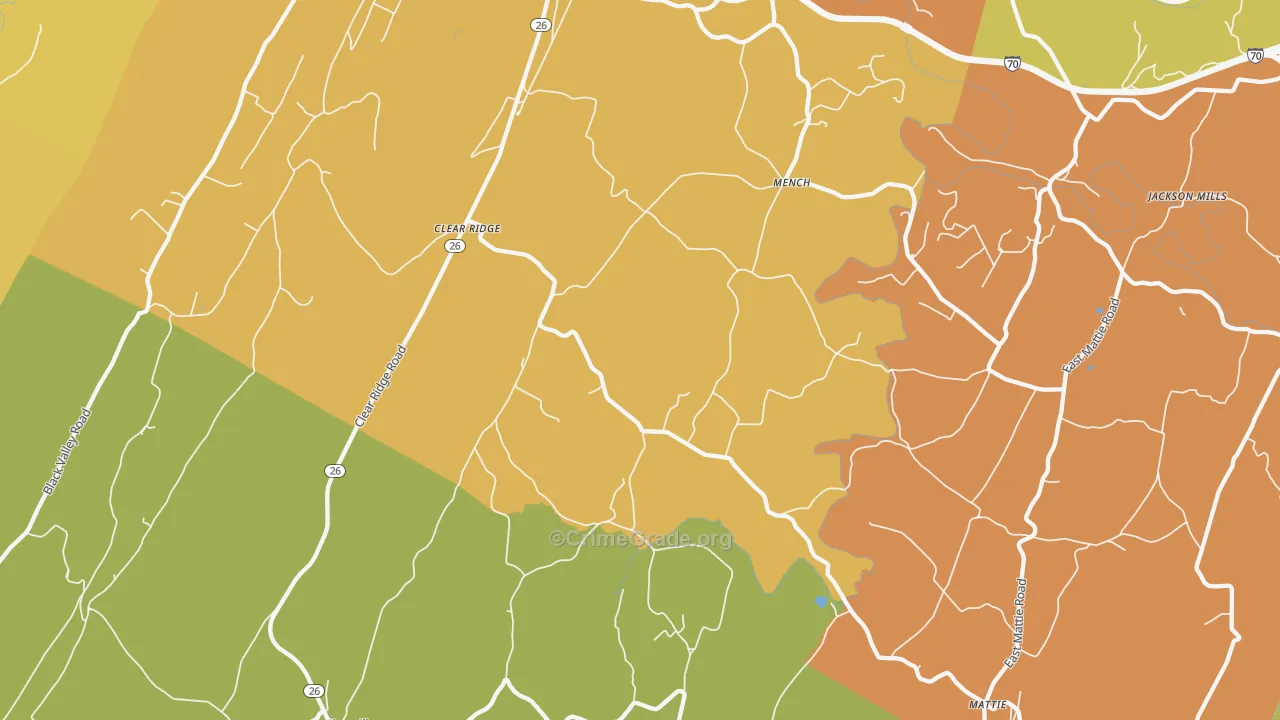 Mench, PA Map of Assault Rates
