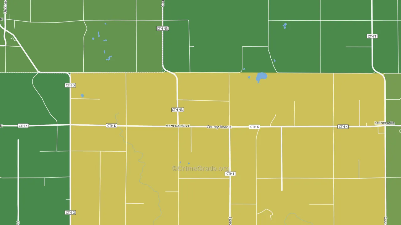 Menchalville, WI Map of Assault Rates