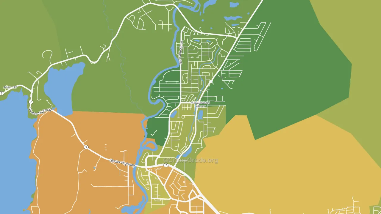 Mendenhall Valley, Juneau, AK Map of Assault Rates