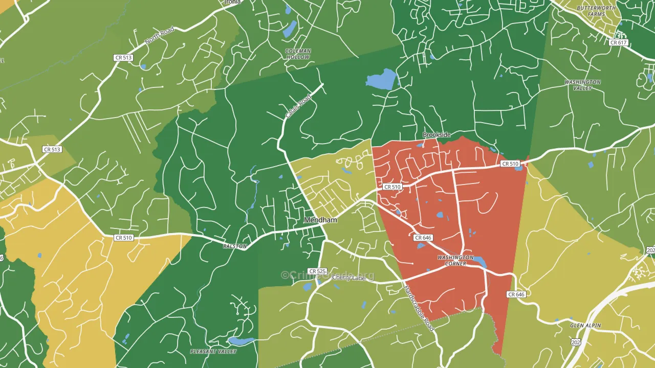 Mendham, NJ Map of Assault Rates