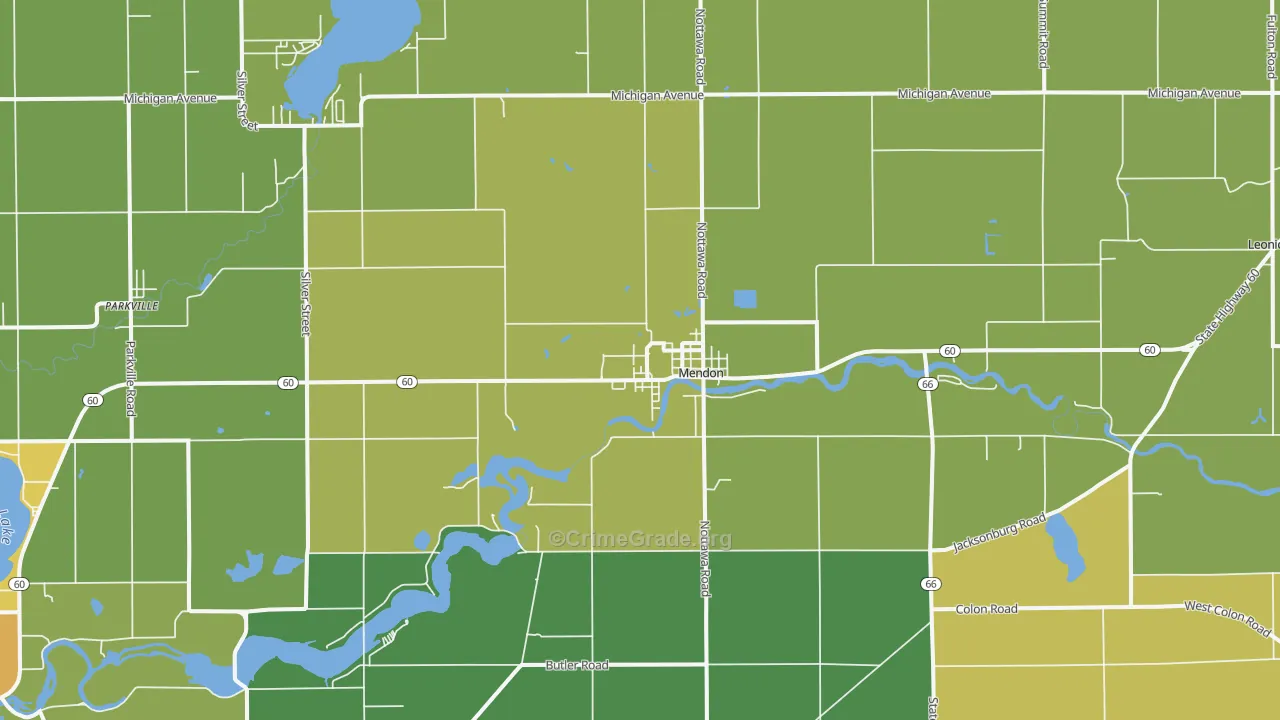 Mendon, MI Map of Assault Rates