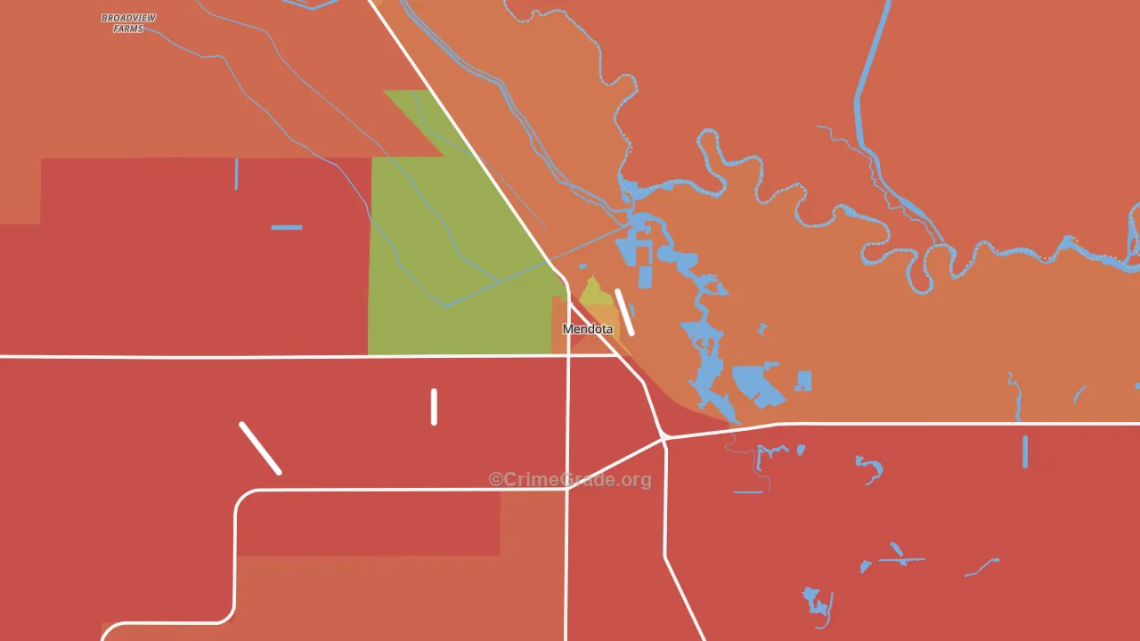 Mendota, CA Map of Assault Rates
