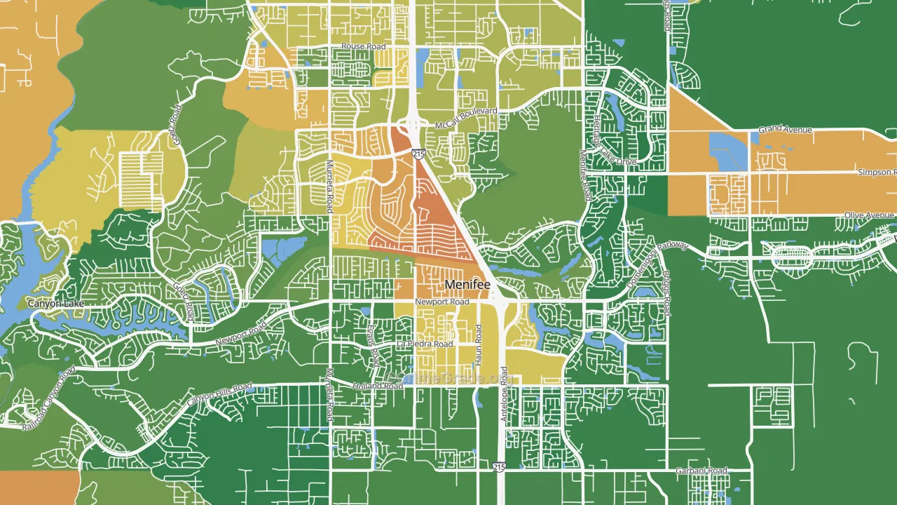 Menifee, CA Map of Assault Rates
