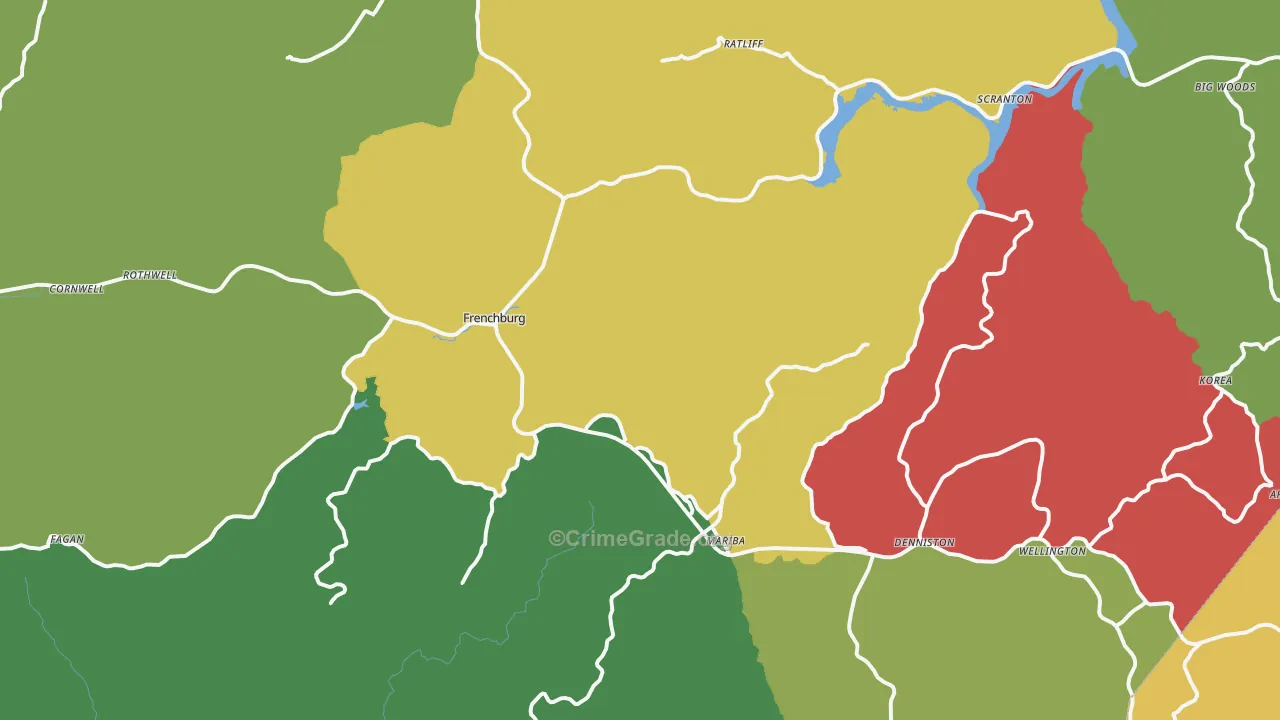 Menifee County, KY Map of Assault Rates