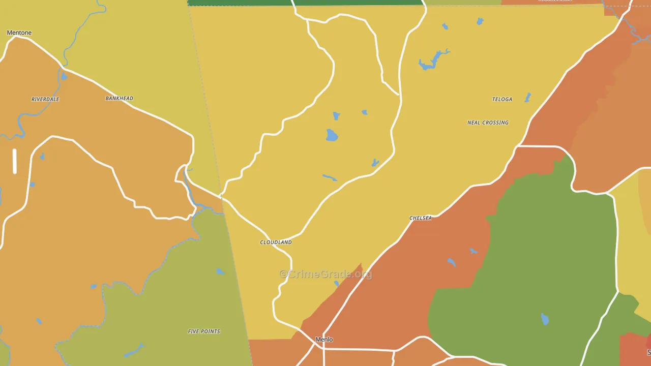 Menlo, GA Map of Assault Rates