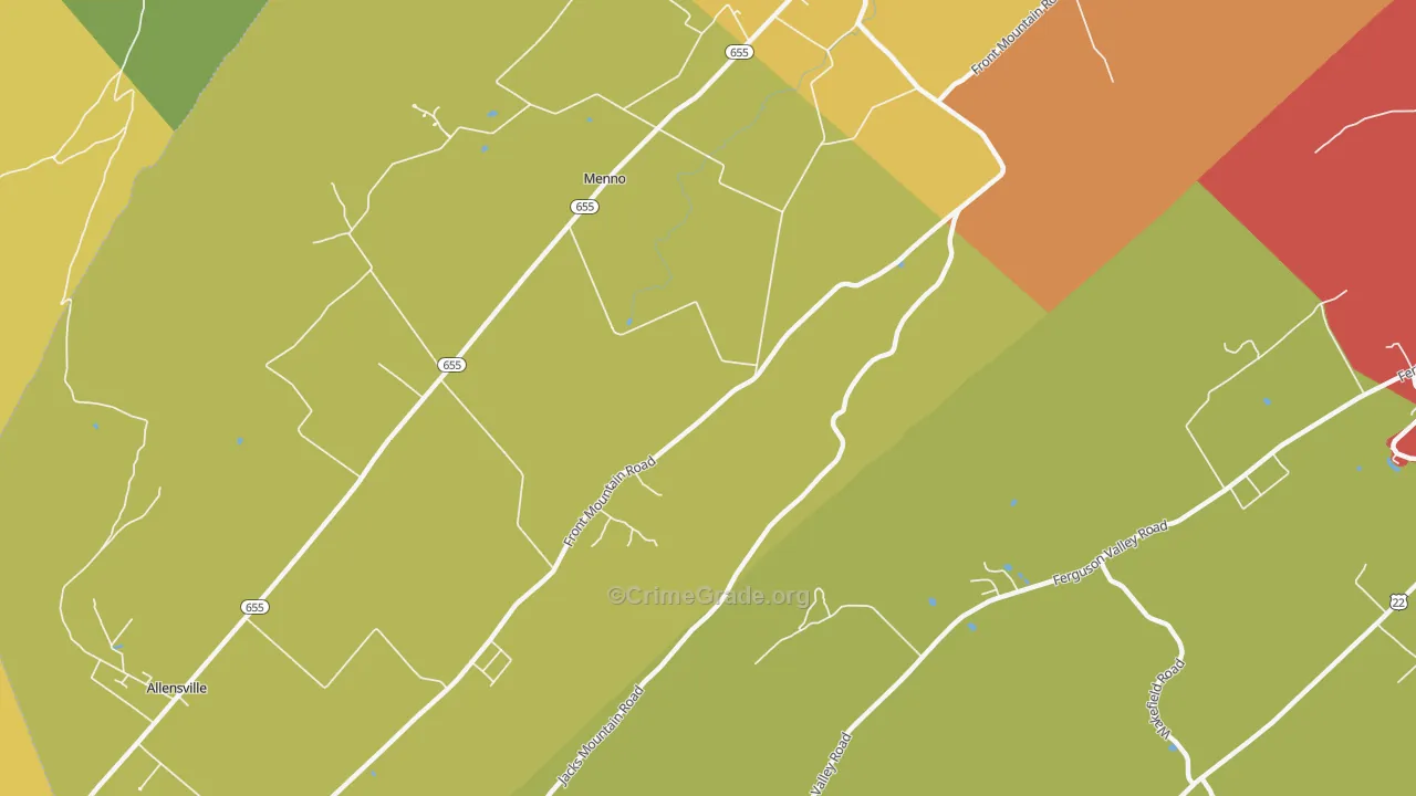 Menno, PA Map of Assault Rates