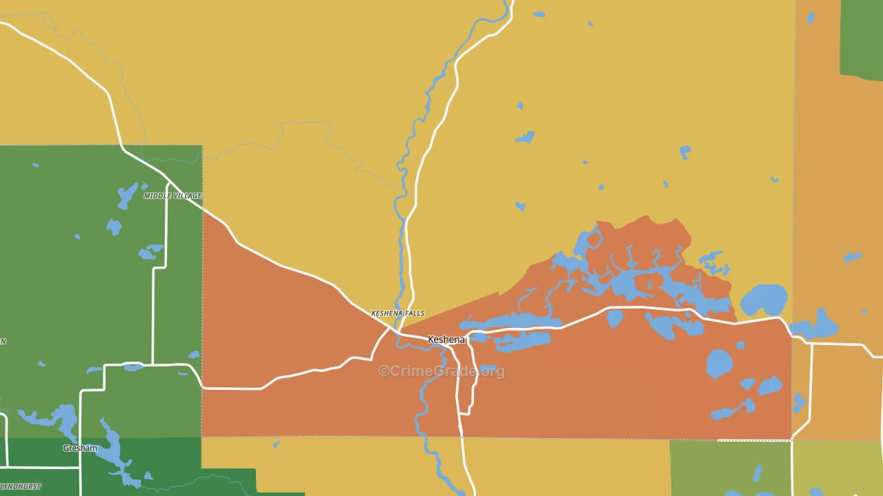 Menominee County, WI Map of Assault Rates