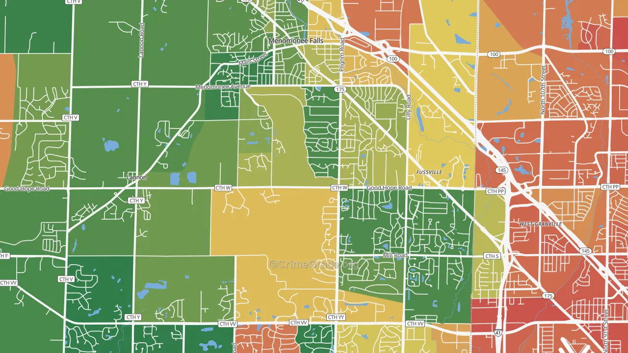 Menomonee Falls, WI Map of Assault Rates