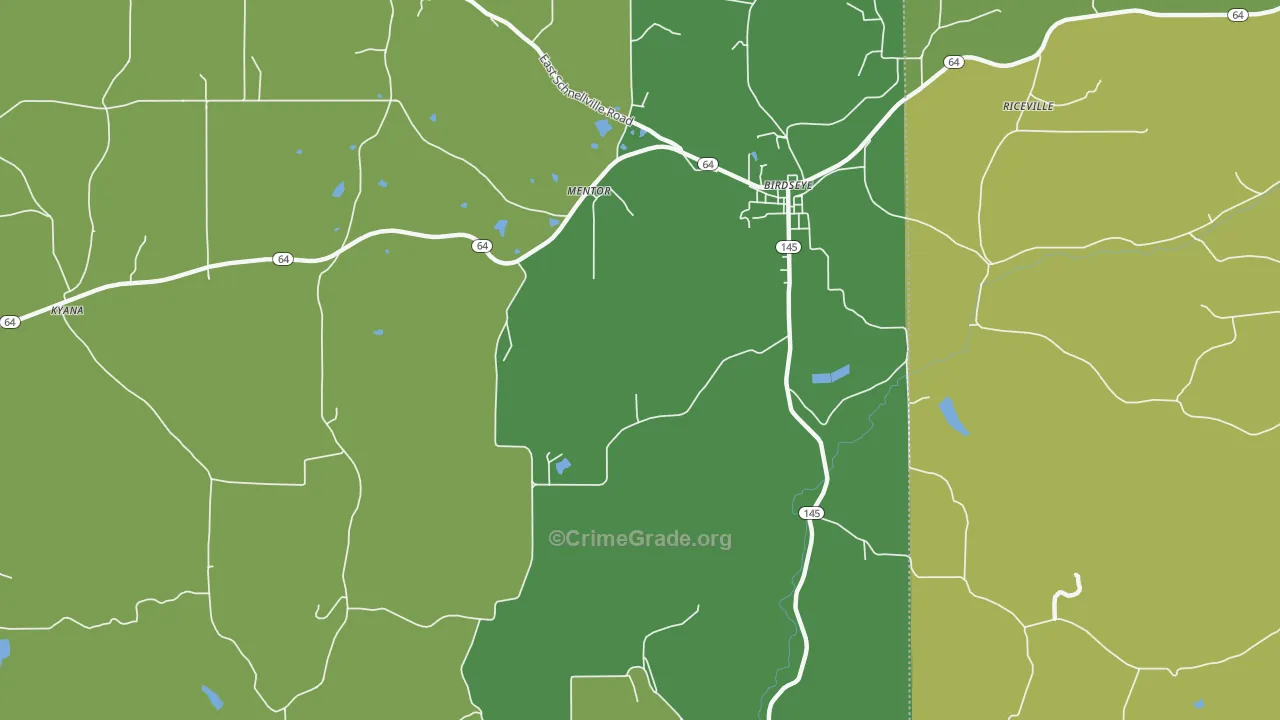 Mentor, IN Map of Assault Rates