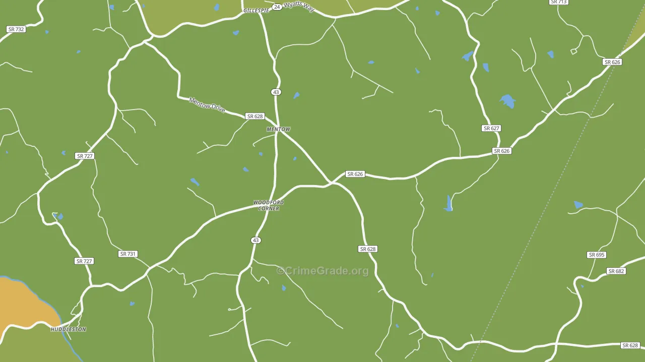 Mentow, VA Map of Assault Rates