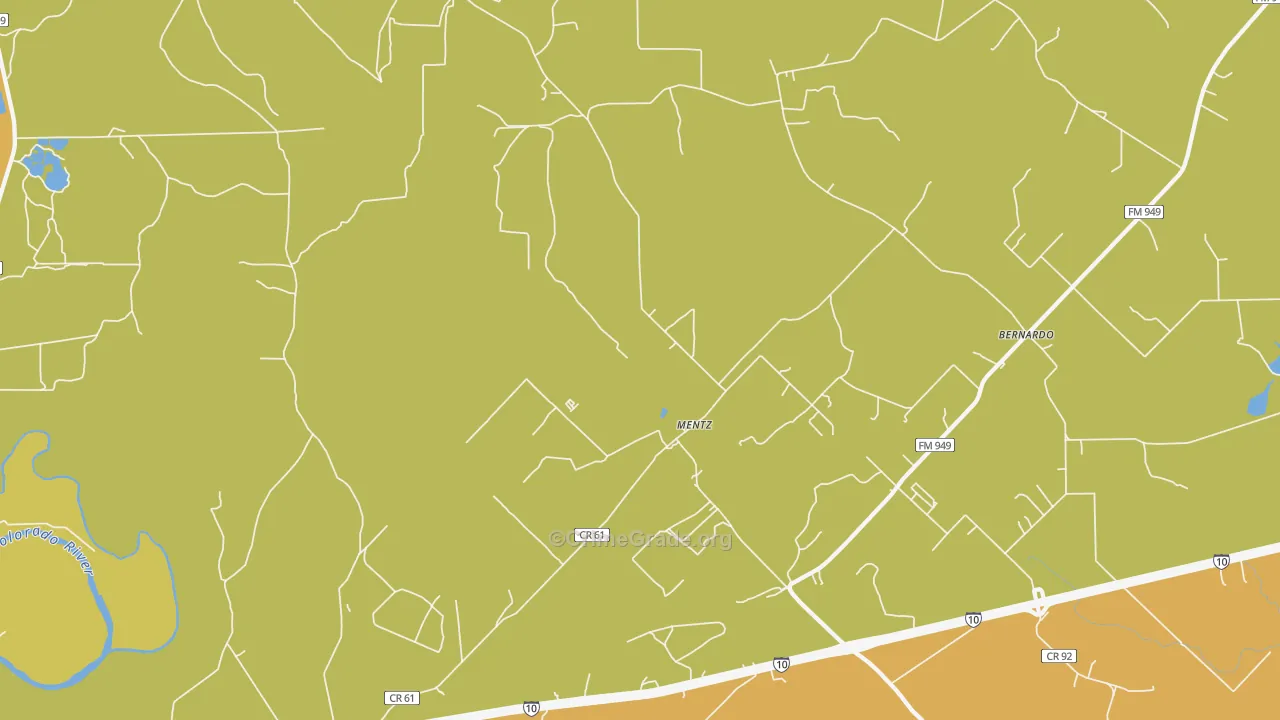 Mentz, TX Map of Assault Rates
