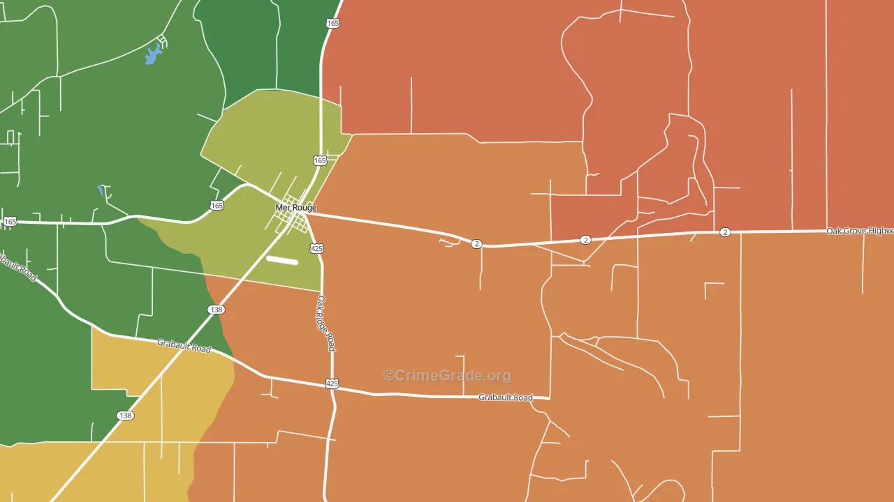 Mer Rouge, LA Map of Assault Rates