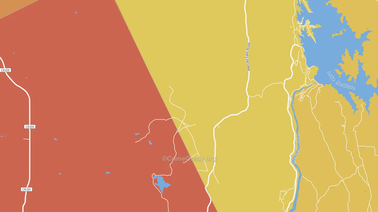Merced Falls, CA Map of Assault Rates