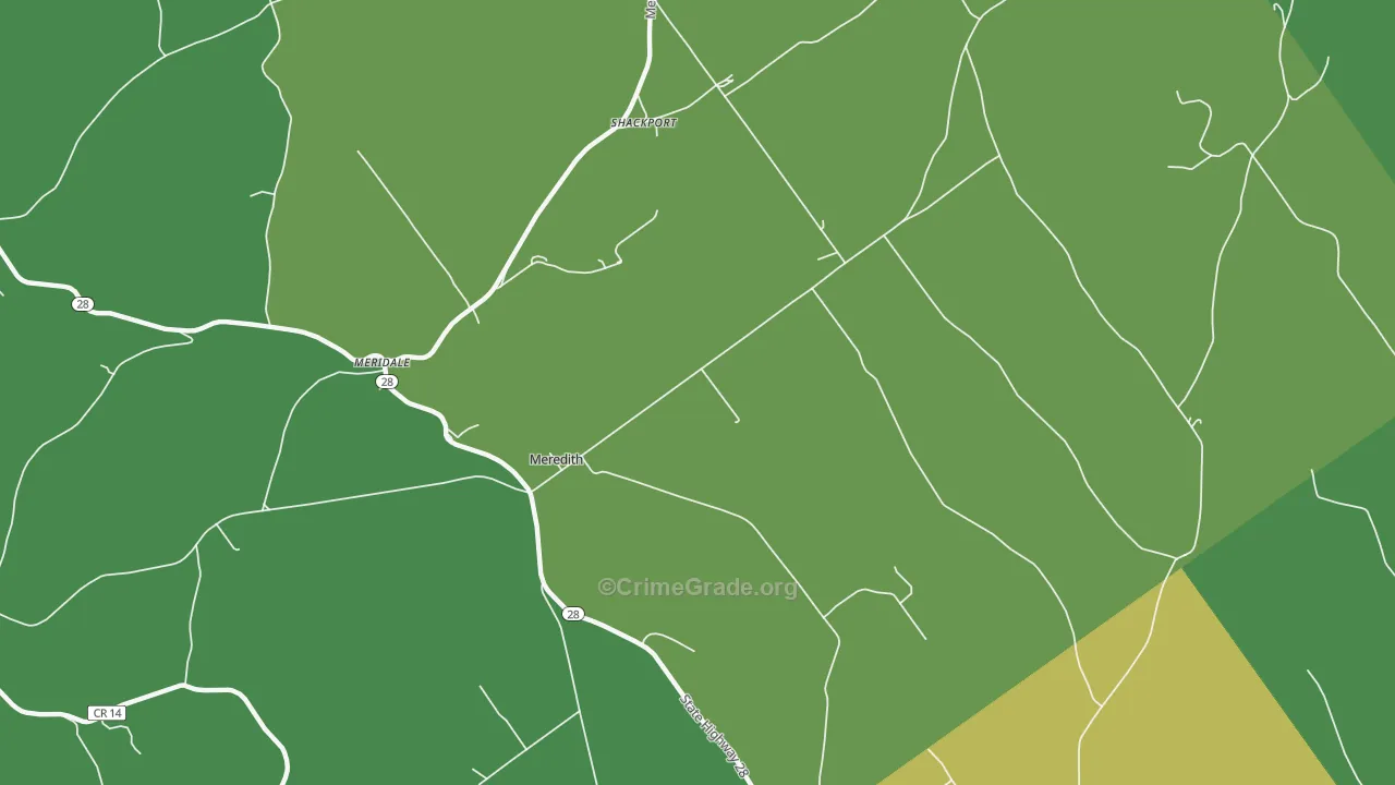 Meredith, NY Map of Assault Rates