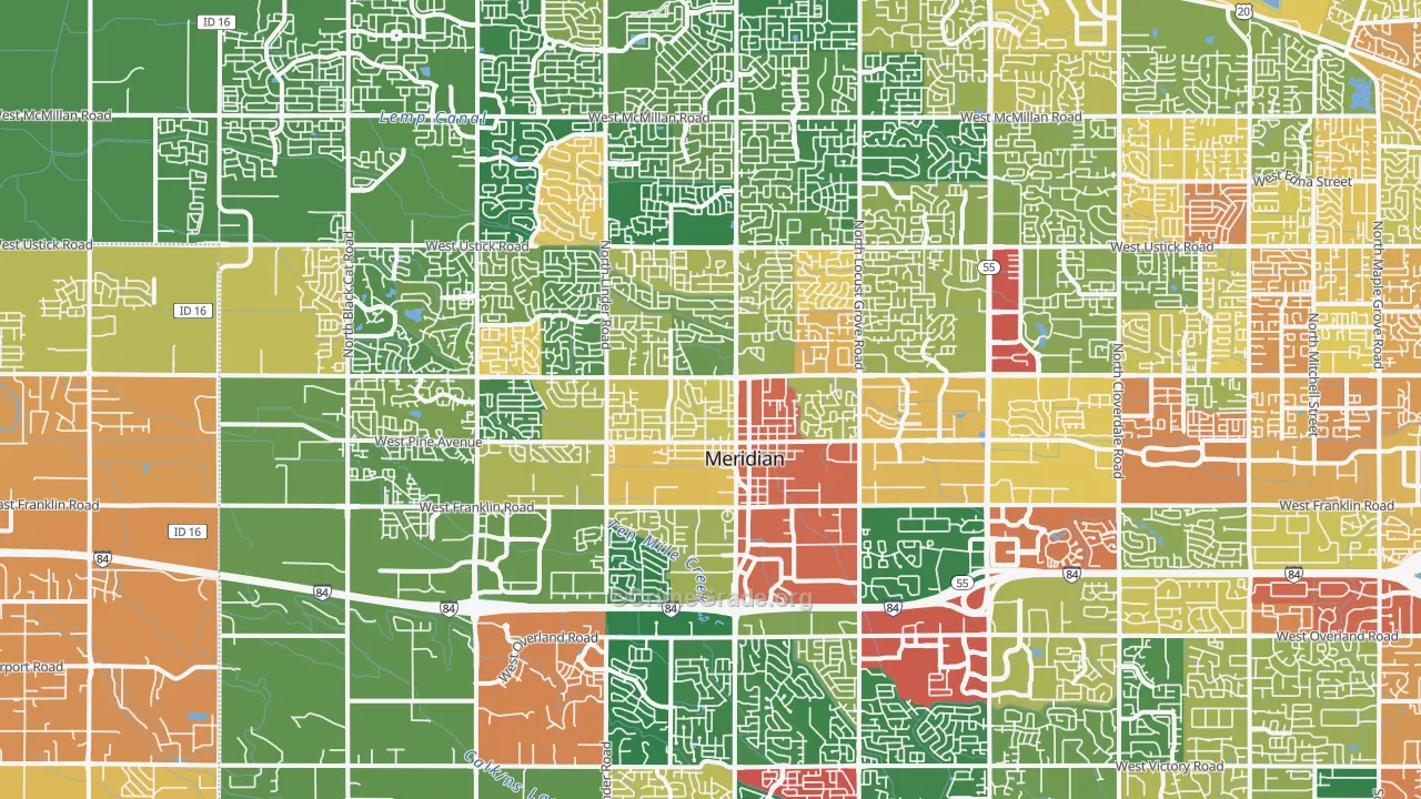 Meridian, ID Map of Assault Rates