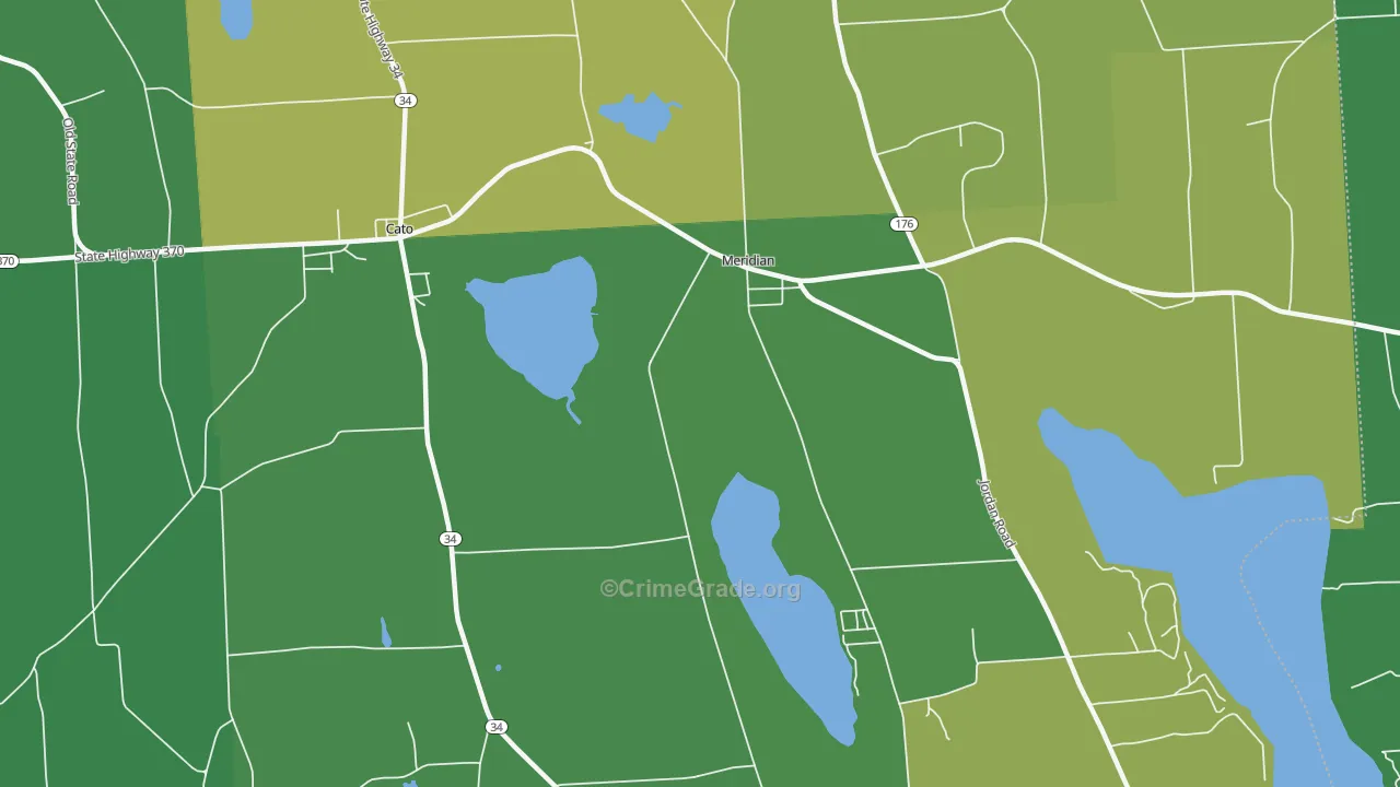 Meridian, NY Map of Assault Rates