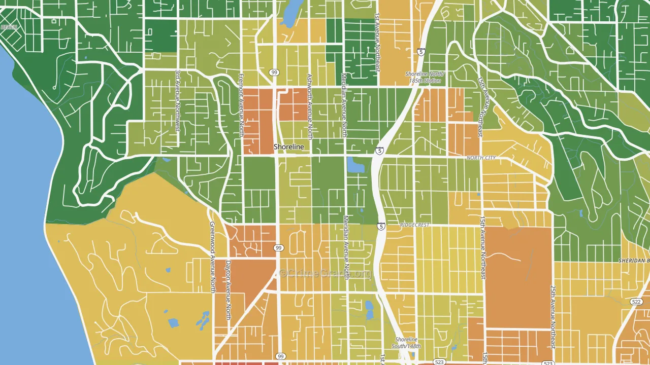 Meridian Park, Shoreline, WA Map of Assault Rates