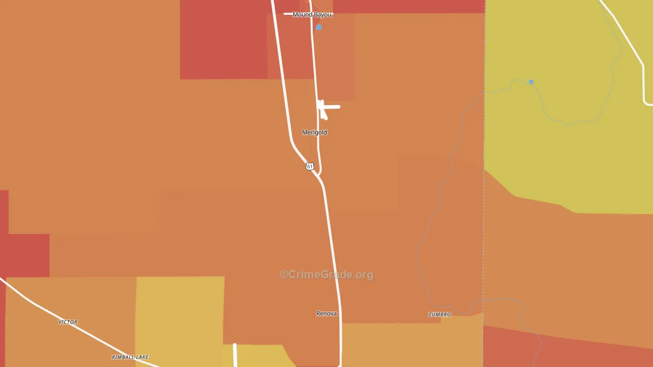Merigold, MS Map of Assault Rates