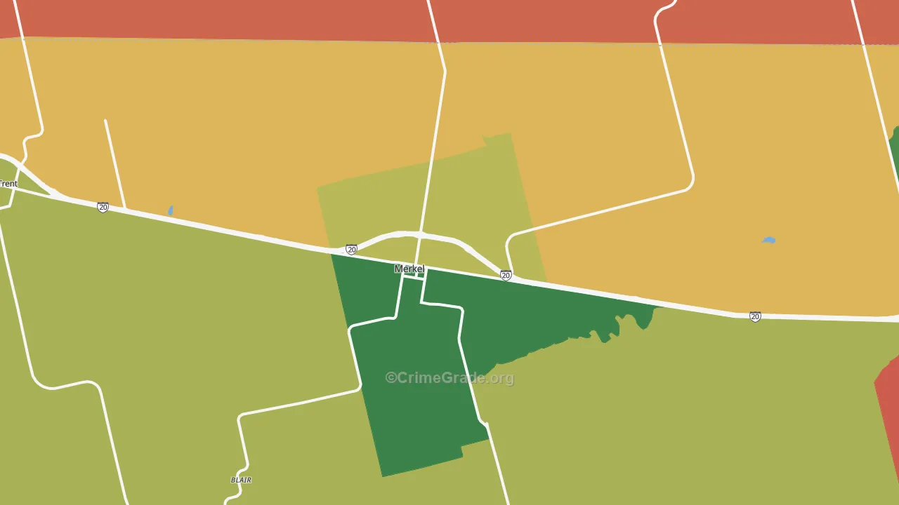 Merkel, TX Map of Assault Rates