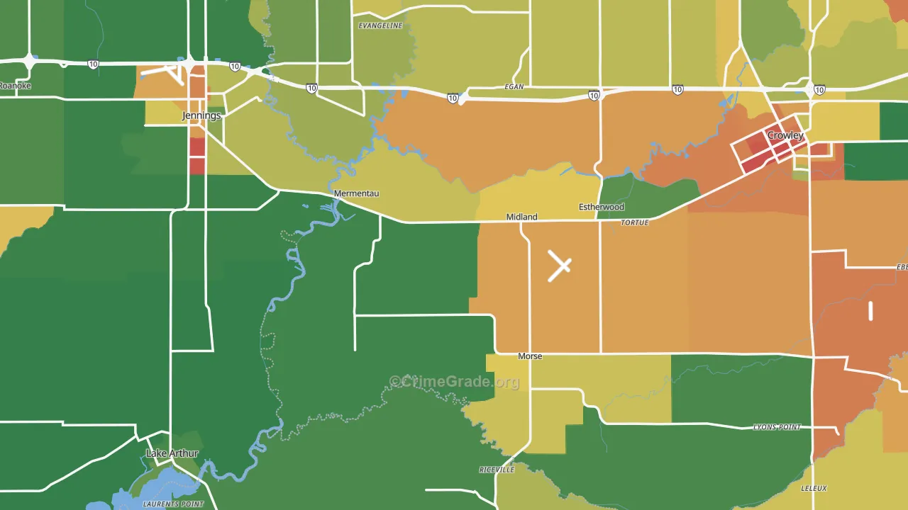 Mermentau, LA Map of Assault Rates