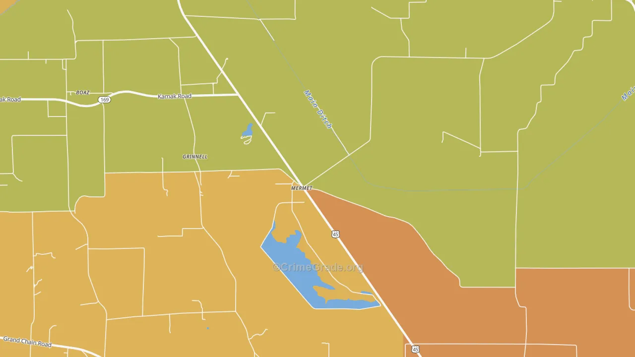 Mermet, IL Map of Assault Rates