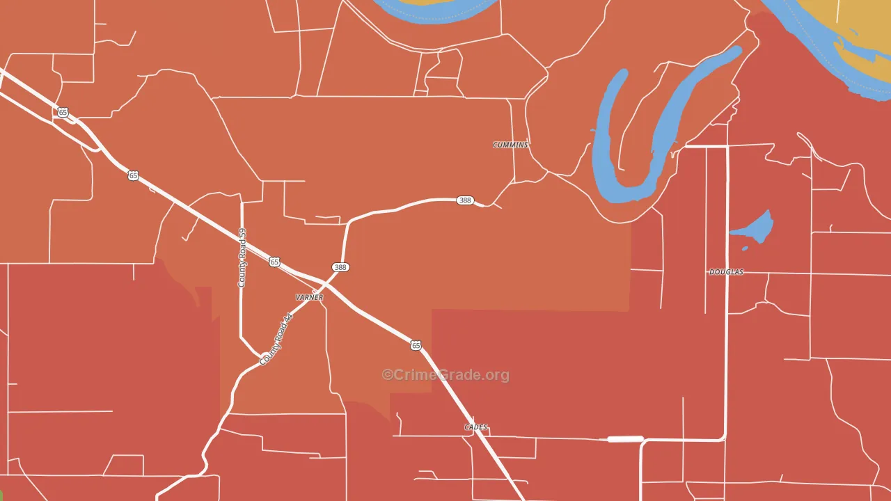 Meroney, AR Map of Assault Rates