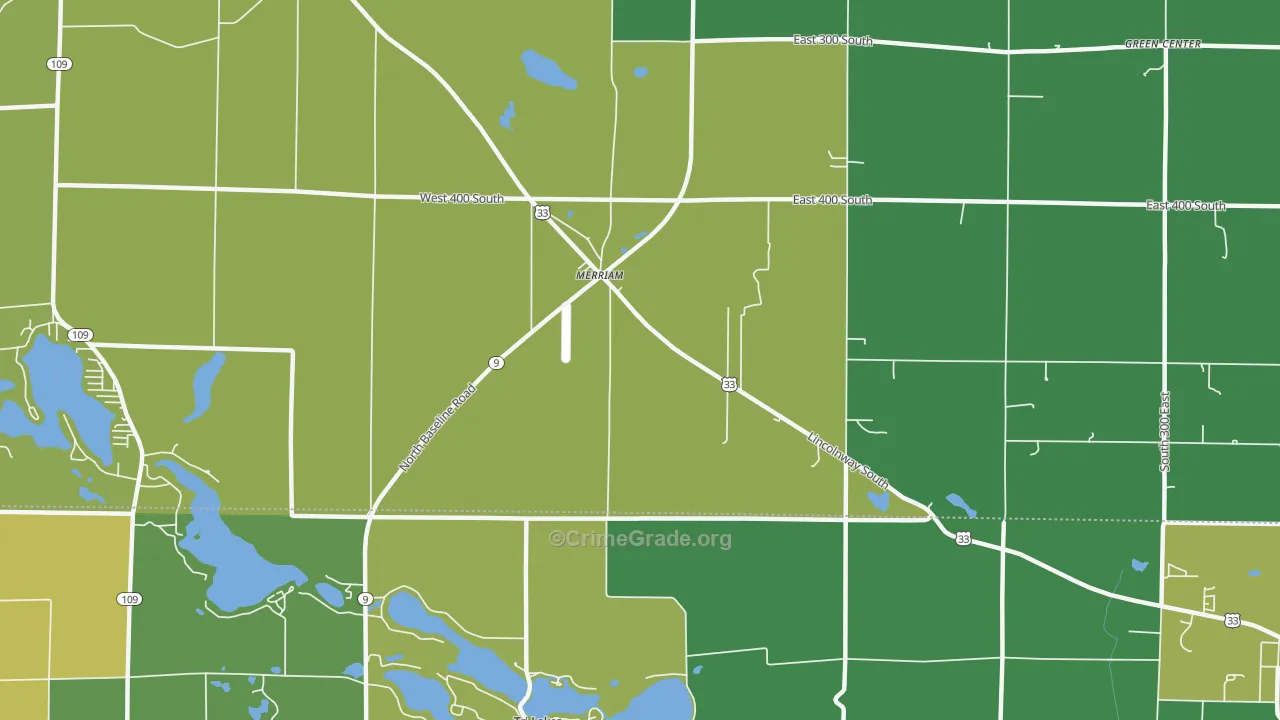 Merriam, IN Map of Assault Rates
