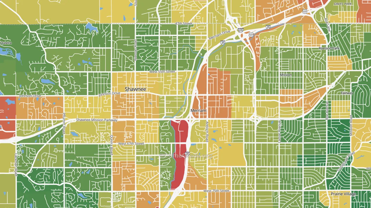 Merriam, KS Map of Assault Rates