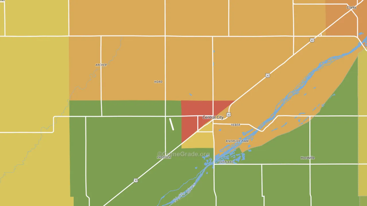 Merrick County, NE Map of Assault Rates
