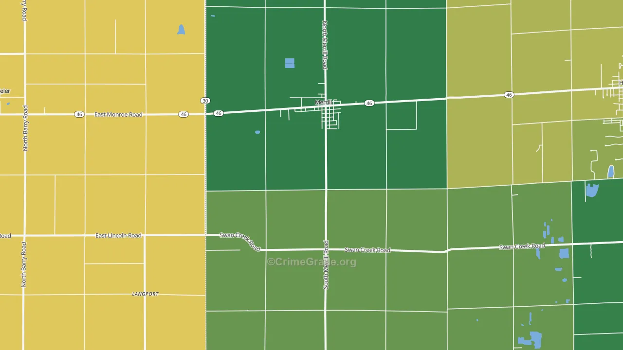 Merrill, MI Map of Assault Rates