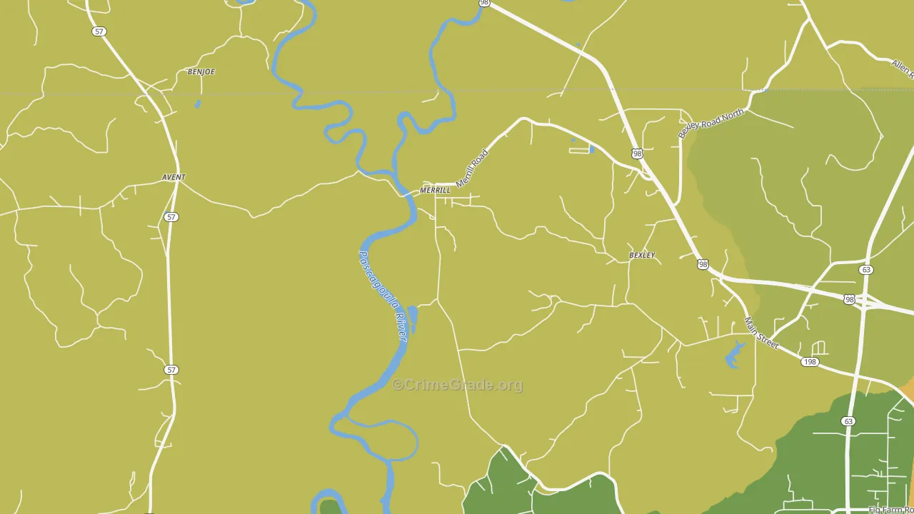 Merrill, MS Map of Assault Rates