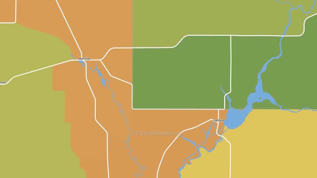 Merrillan, WI Map of Assault Rates