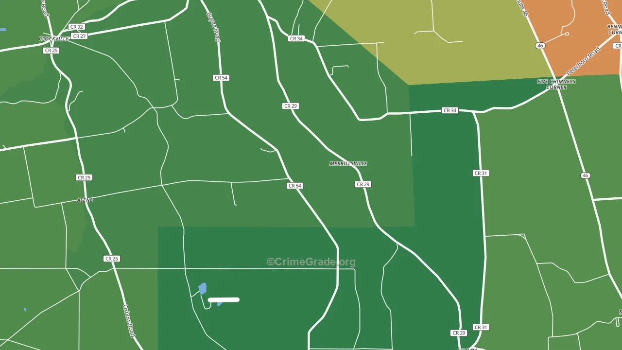 Merrillsville, NY Map of Assault Rates