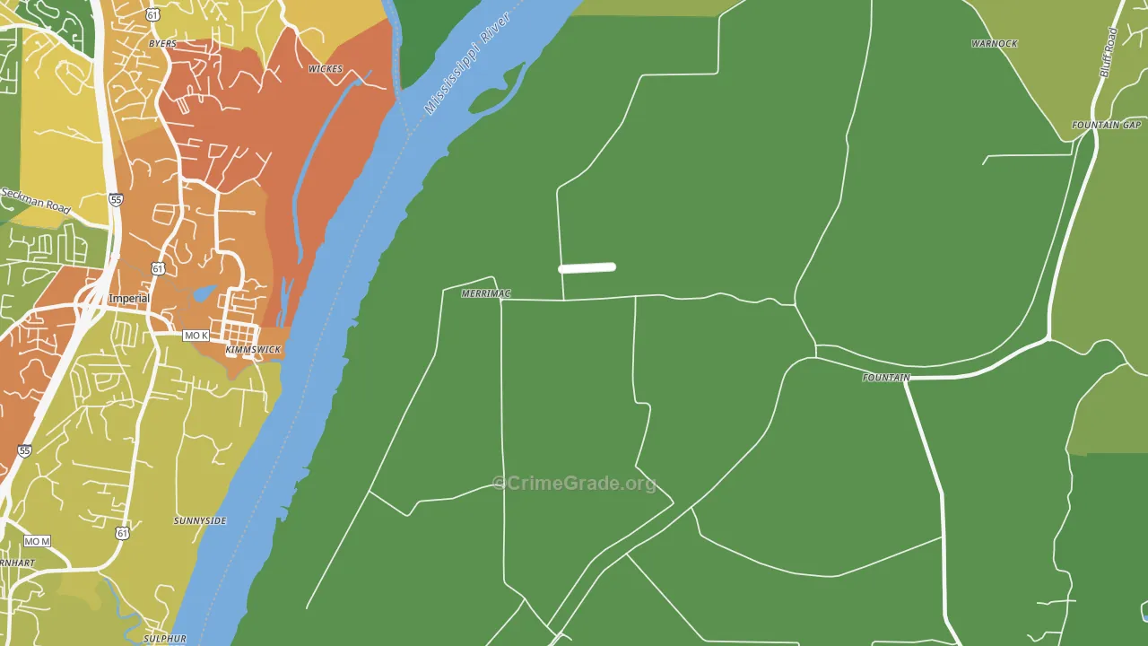 Merrimac, IL Map of Assault Rates