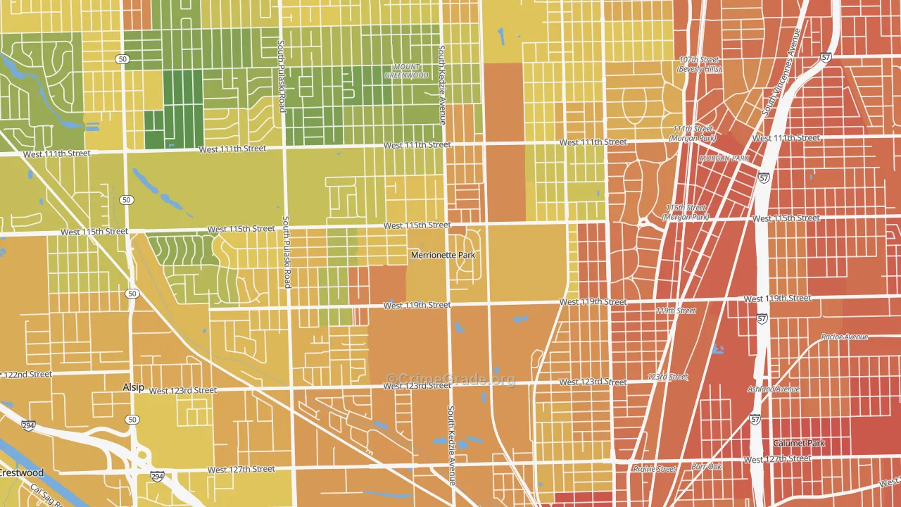 Merrionette Park, IL Map of Assault Rates