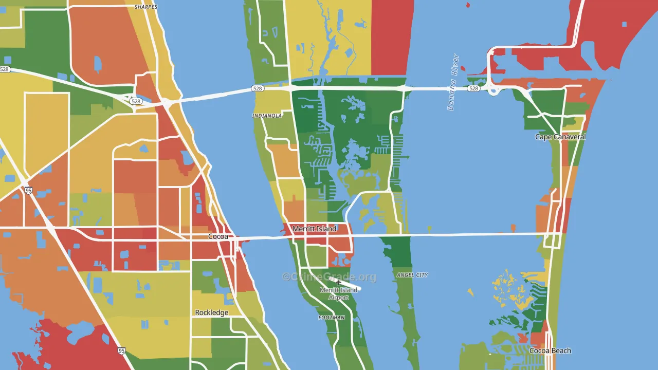 Merritt Island, FL Map of Assault Rates