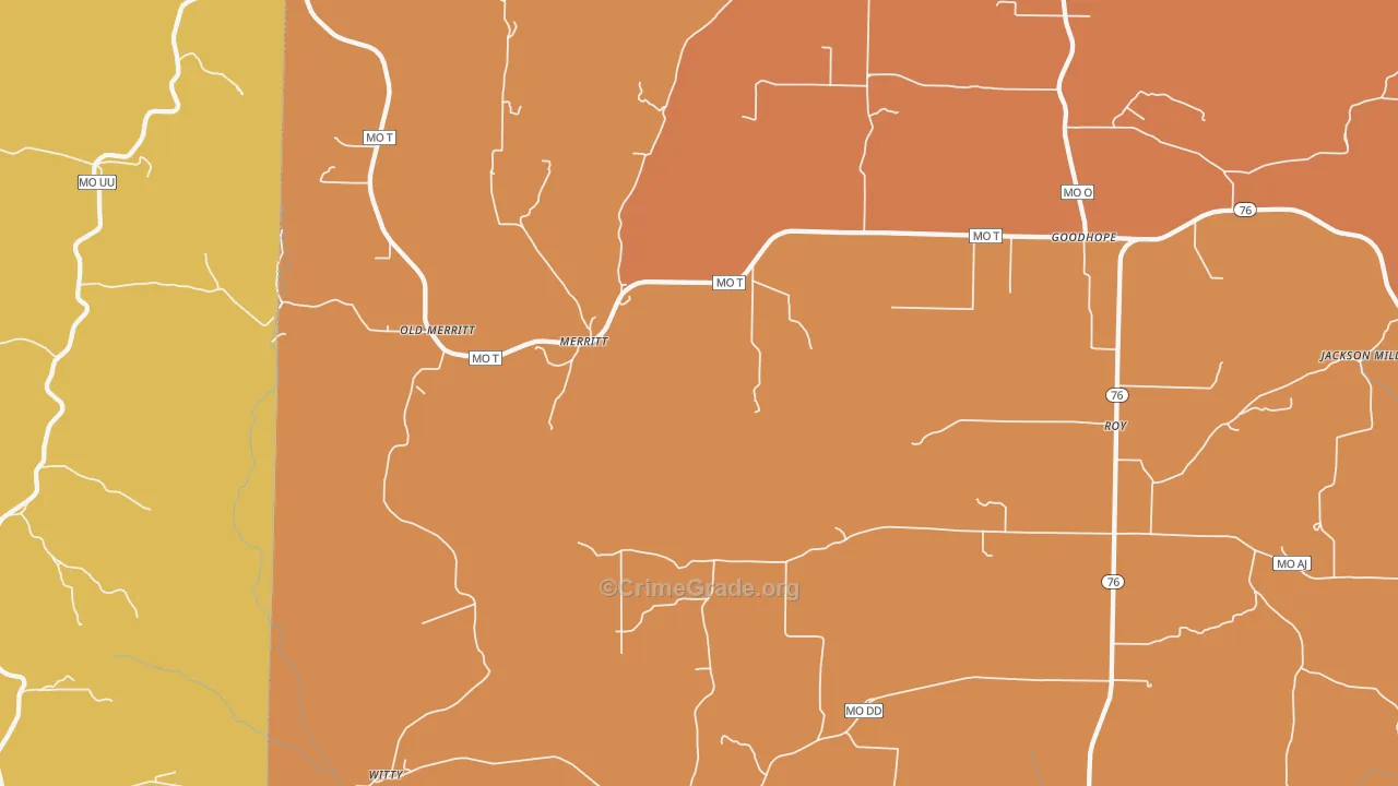 Merritt, MO Map of Assault Rates