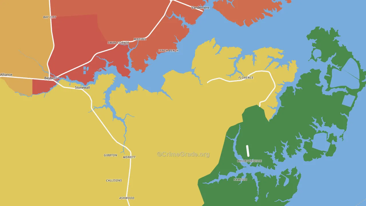 Merritt, NC Map of Assault Rates